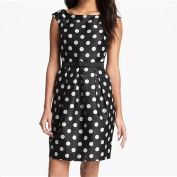 Eliza J Dresses & Skirts - Eliza J Black & White Polka Dot Tulip Dress Size 8